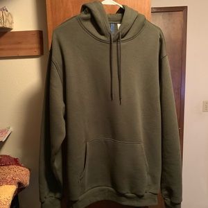 H&M Men’s L Dark Green Hooded Pullover Sweatshirt